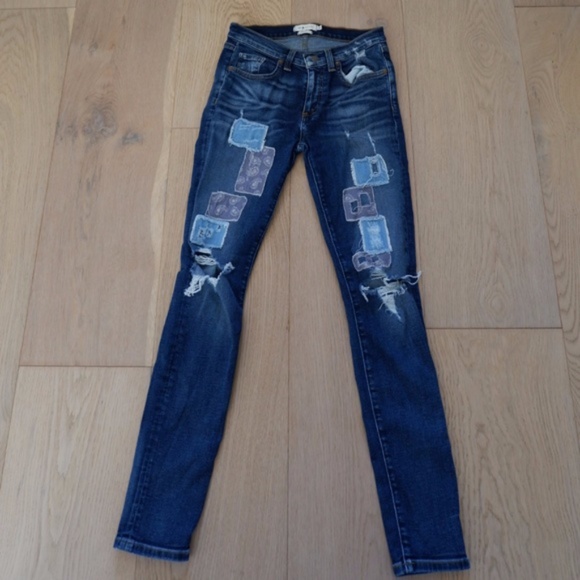 Vintage Patched Skinny Jeans - Picture 1 of 4